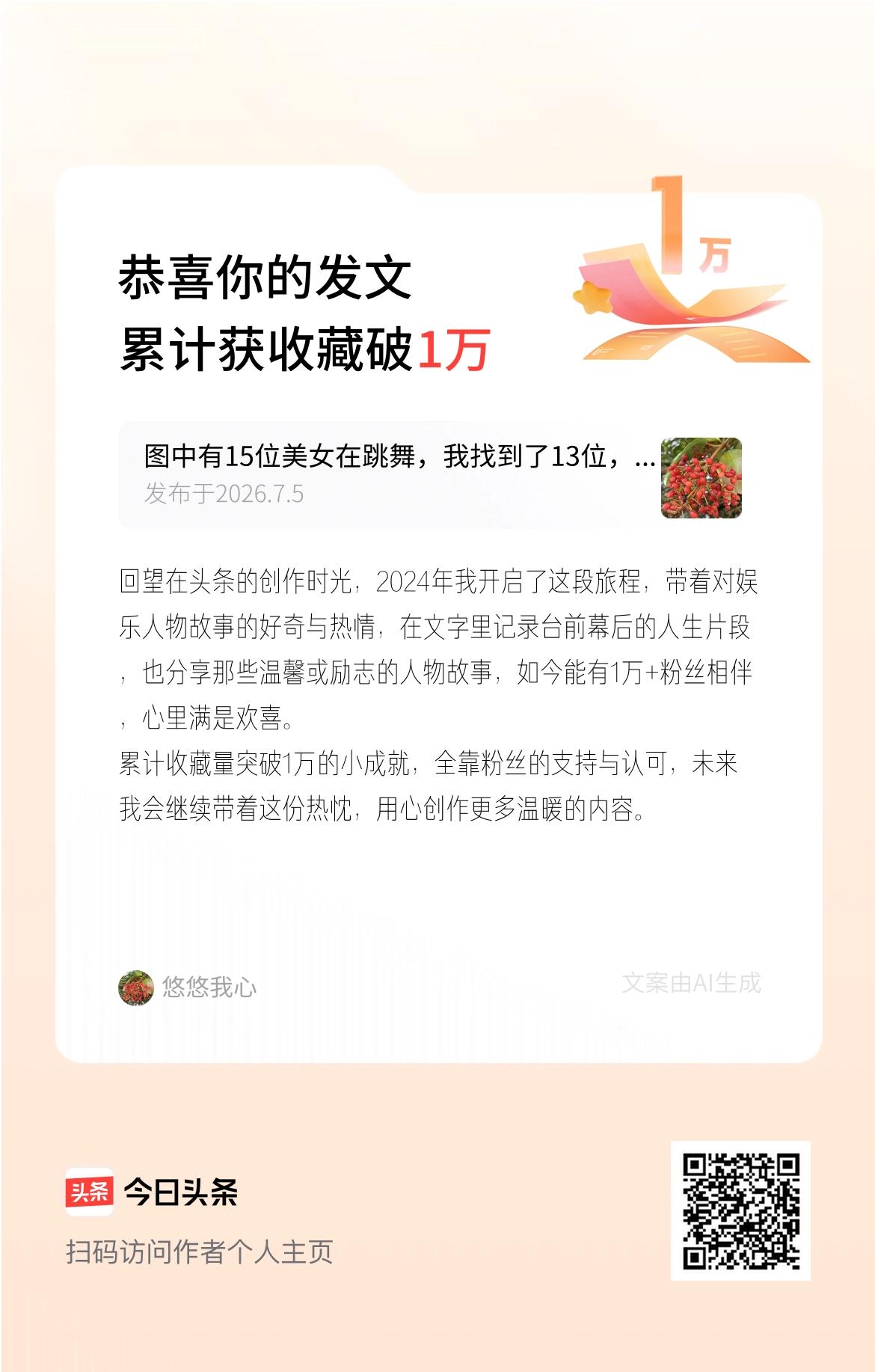 回望在头条的创作时光，2024年我开启了这段旅程，带着对娱乐人物故事的好奇与热情
