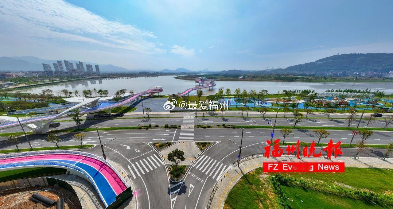 太美了！福州“彩虹飘带桥”跨江段，今起开放！福清市东部新城龙江里美桥全面完工，其