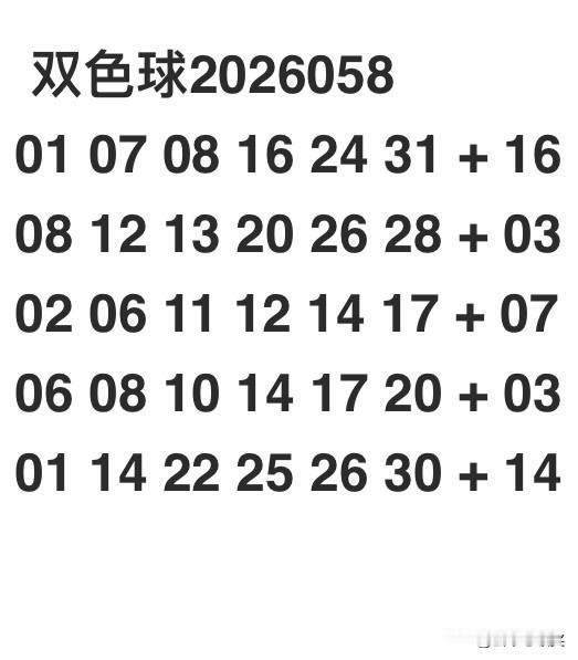 双色球2026058