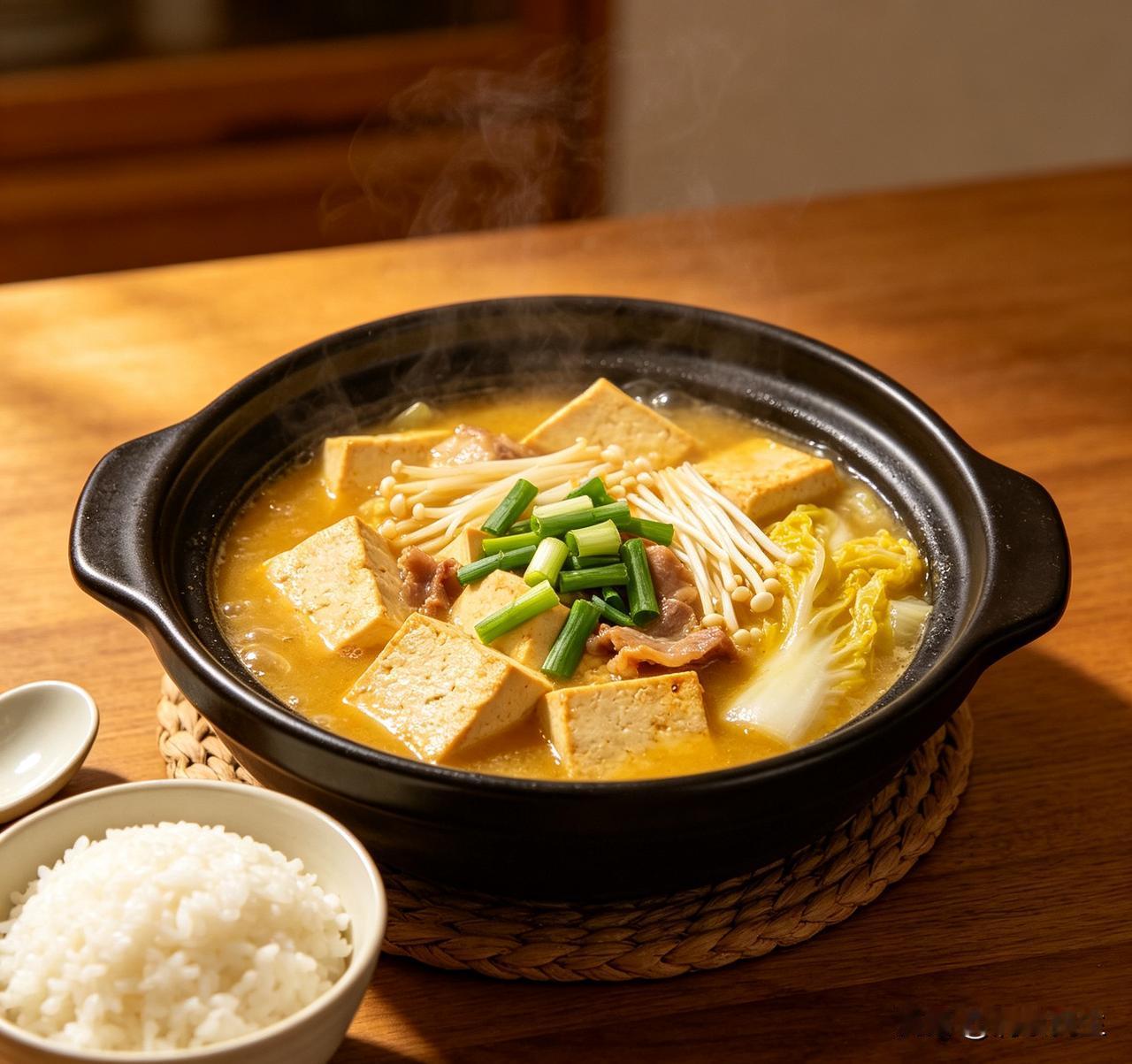 家常砂锅豆腐鲜香入味，孩子特别爱吃。准备嫩豆腐、金针菇、娃娃菜、少许肉片。豆腐切