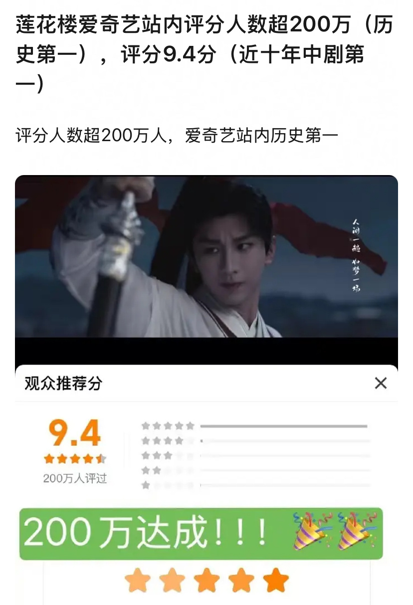 又一位男顶流的养老剧诞生了— 《莲花楼》 ​​​