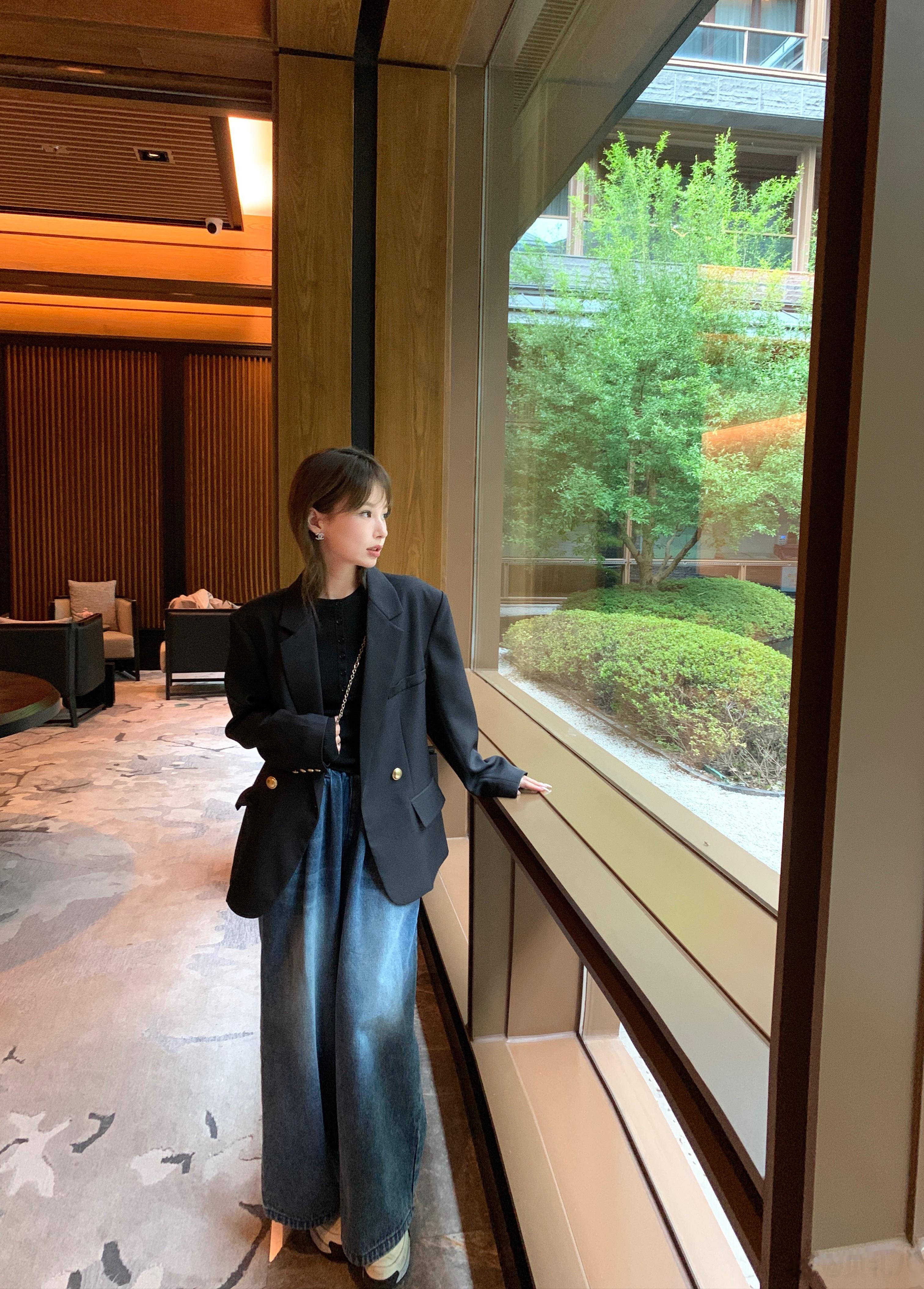 湘湖这里超美 多多看绿色心旷神怡呀🍃西装+阔腿裤･֊･我的本命穿搭结束瞎拍了两
