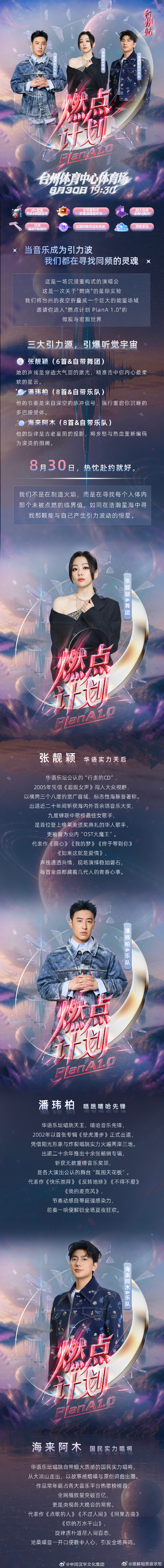 张靓颖潘玮柏海来阿木台州开唱盛夏音浪，燃动台州！「燃点计划 PlanA1.0」台