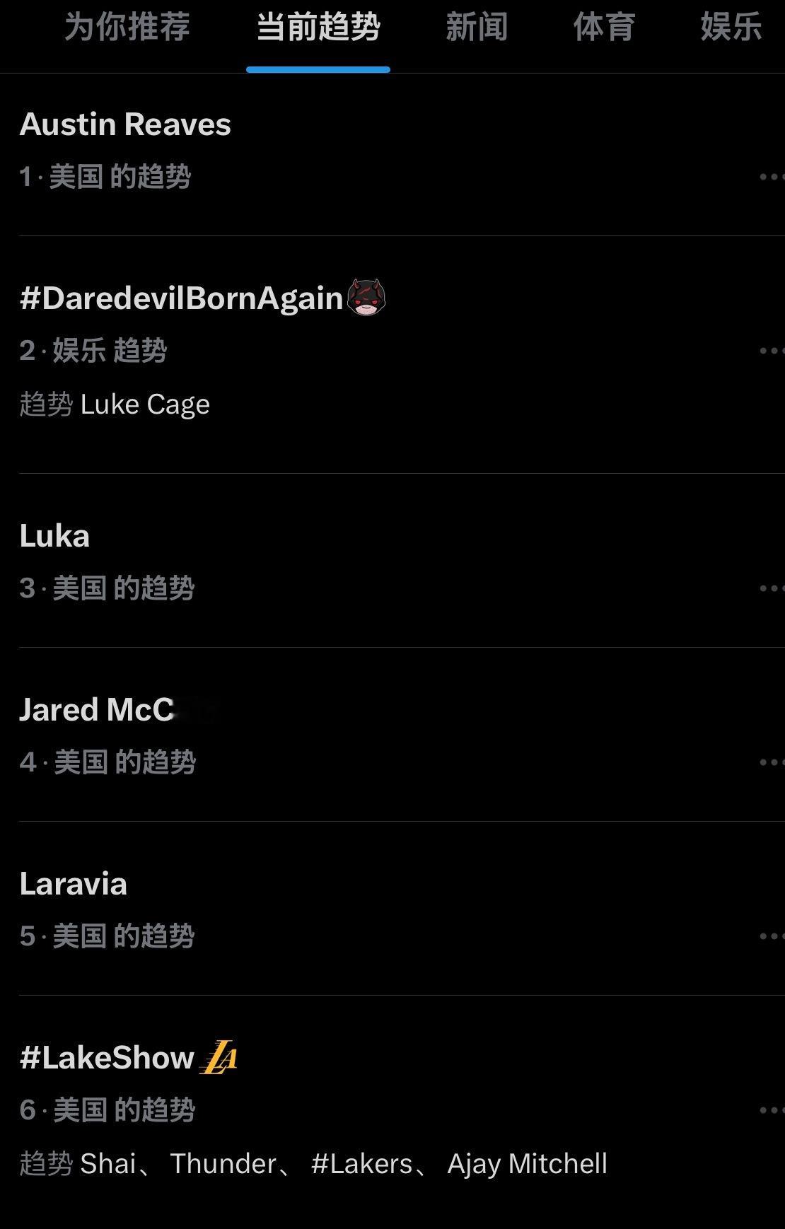 “Austin Reaves”被冲上美热搜第一湖人vs雷霆