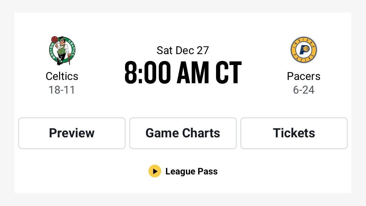 凯尔特人国度 直播预告 : 明早08:00【 2025-26赛季 】 NBA常规
