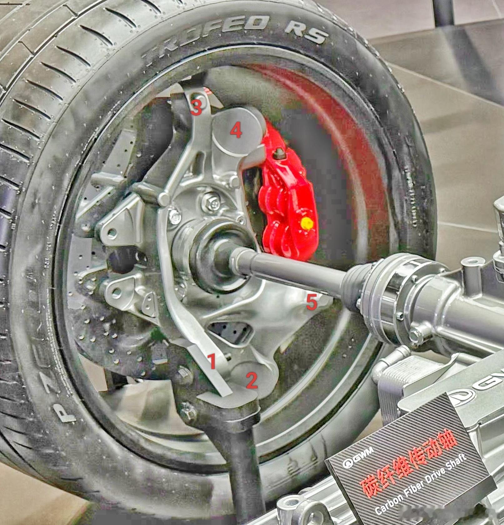 长城那个中置引擎展台，大概是后5连杆前双叉臂