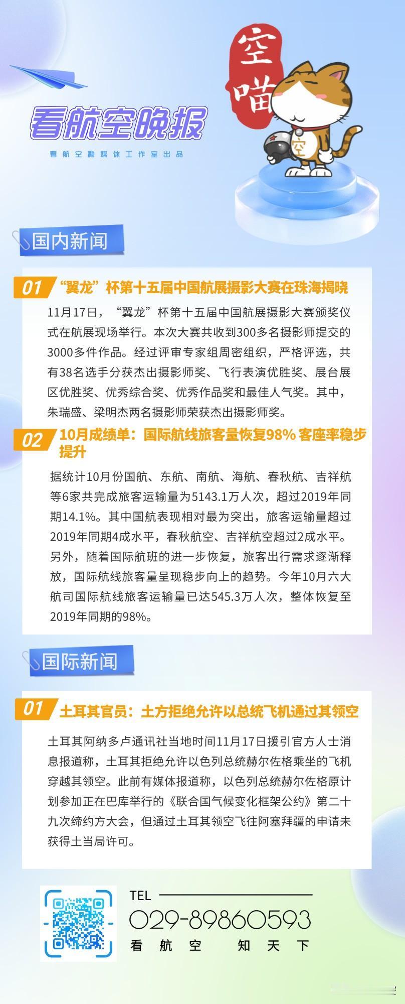 11.18晚报
“翼龙”杯第十五届中国航展摄影大赛在珠海揭晓
10月成绩单：国际