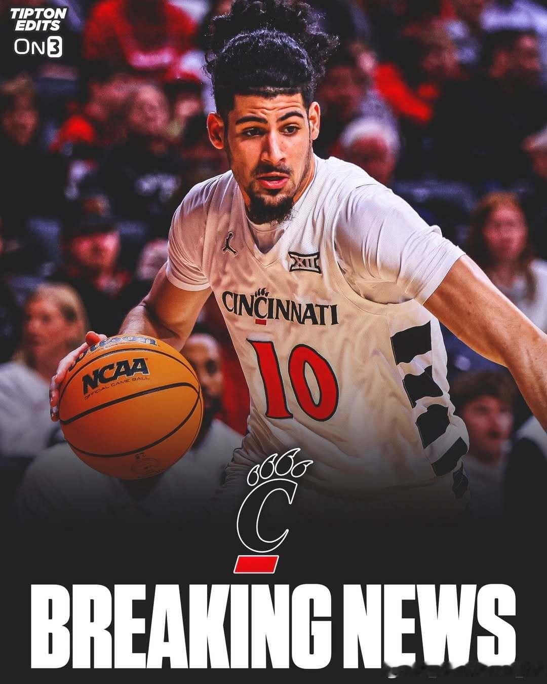 辛辛那提大学锋线球员肖恩·阿巴耶夫(Shon Abaev)进入转学窗口这位身高6