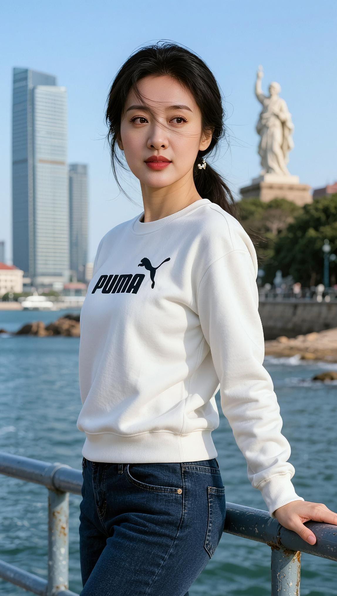 AI海滨生活照 抖音ai创作 平面模特 摄影 特写