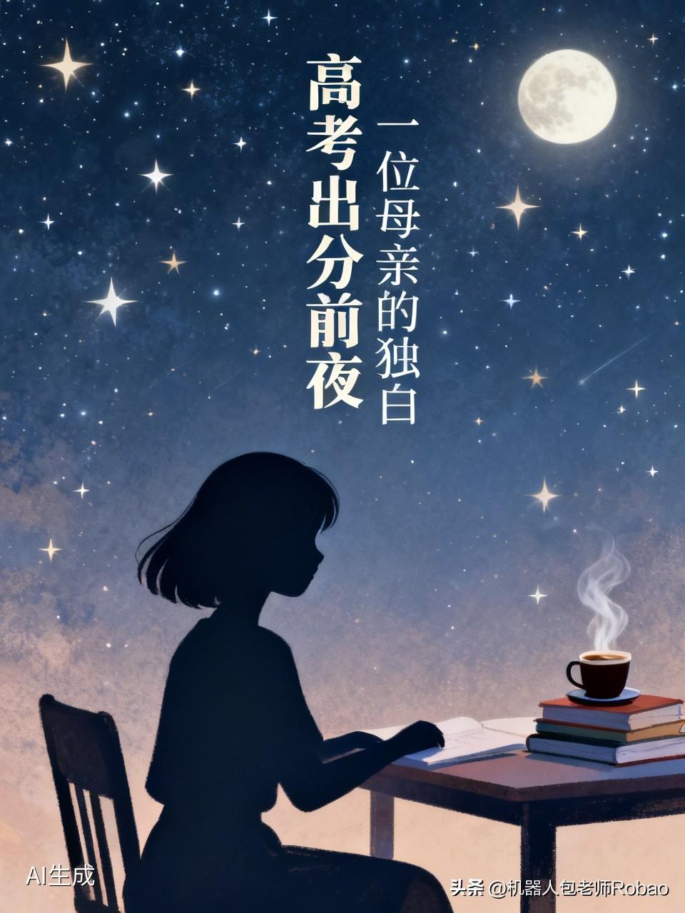 【高考出分前夜，一位母亲的独白】
凌晨两点，我依旧辗转难眠。
明天就要出分了。