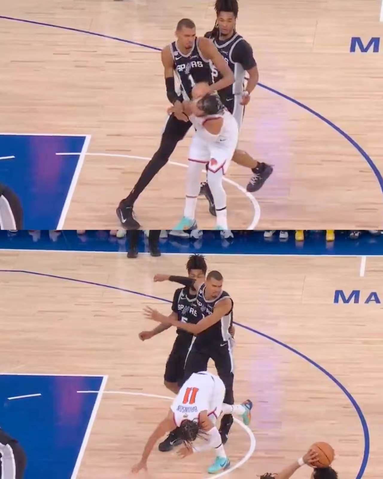 在NBA总决赛第三场比赛中，文班亚马对布伦森的犯规动作不会被判罚恶意犯规。NBA