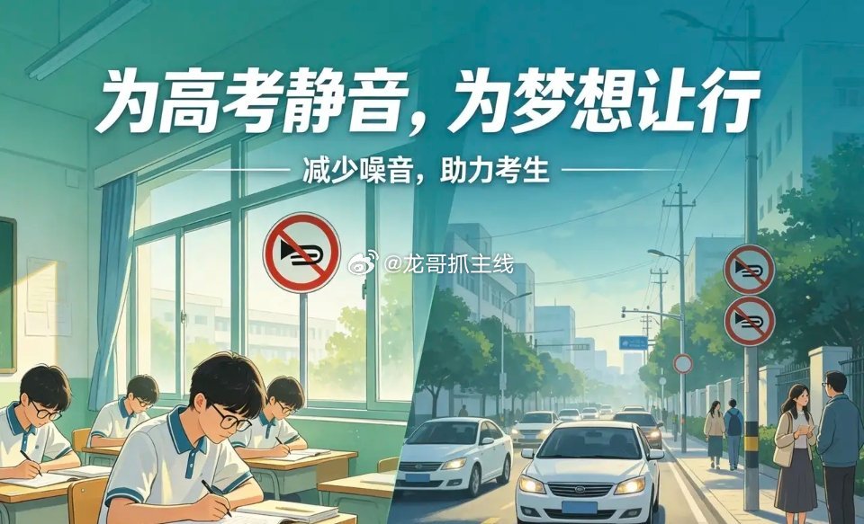 高考语文高考作文一起为高考静音！明天开始，就是高考第一天了，连续四天，开车出门静