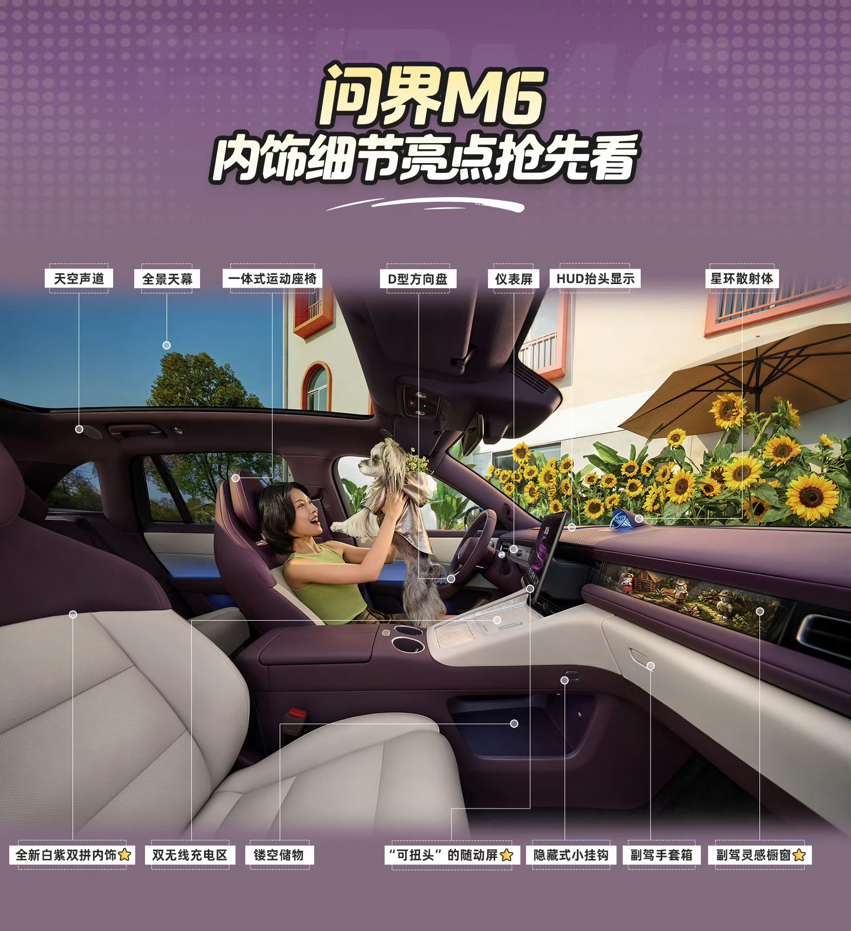 余承东首曝问界M6内饰 问界M6的新内饰曝光了针对年轻化做了一些改进比较喜欢副驾