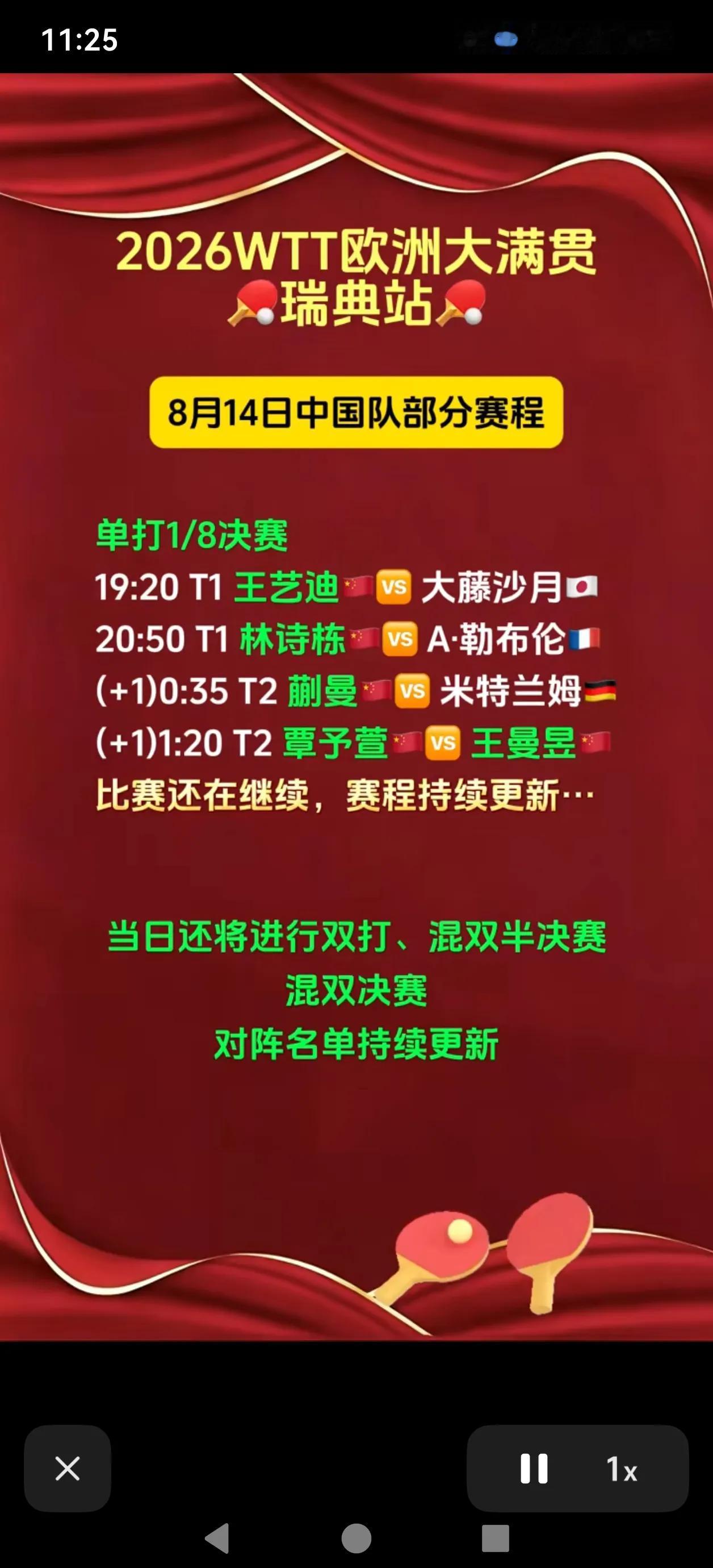 石头这是跟小布伦和大布伦杠上了。单打也是对上了。男双也对上了。混双也对上了。男双
