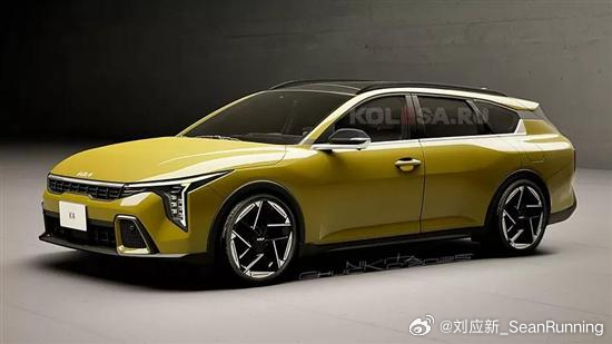 全新起亚K4旅行版渲染图曝光，整体风格与全新起亚K4 Hatchback相似，有