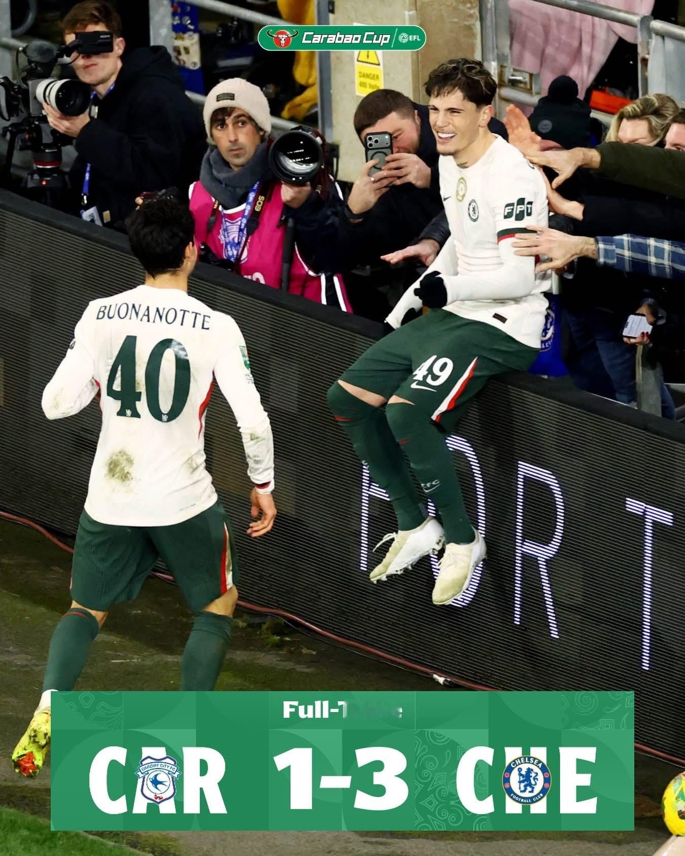 車路士喺前晚依靠加拿祖梅開二度，協助球隊擊敗加迪夫城殺入準決賽後，今日凌晨再有兩