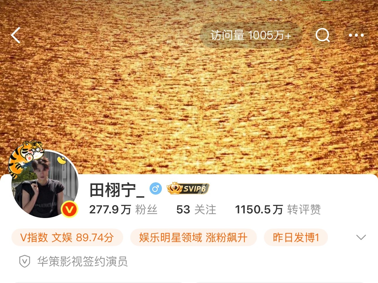 田栩宁微博主页访问量1005万➕梓渝微博主页访问量960万➕栩你渝生真爆了[淡淡