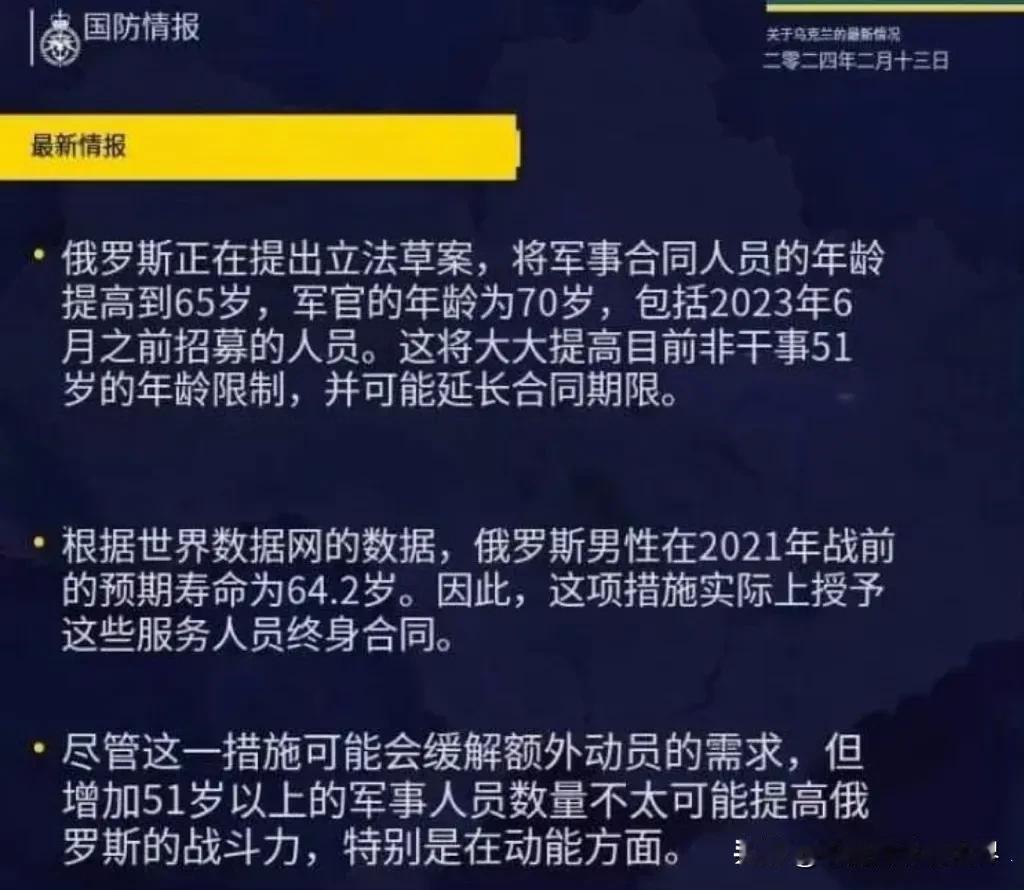 【俄罗斯停火建议被拒】

有消息称，俄罗斯正在立法，打算将合同士兵的年龄提高至6