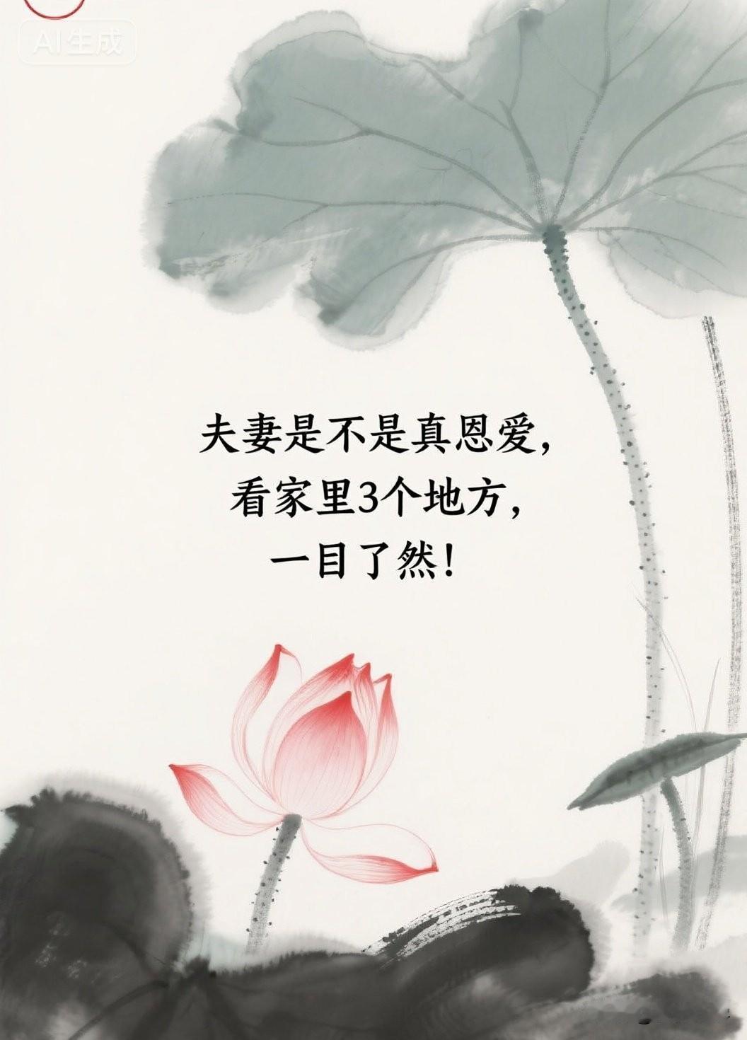 夫妻是不是真恩爱，看家里3个地方，一目了然！

三毛说：“爱情如果不落到穿衣、吃