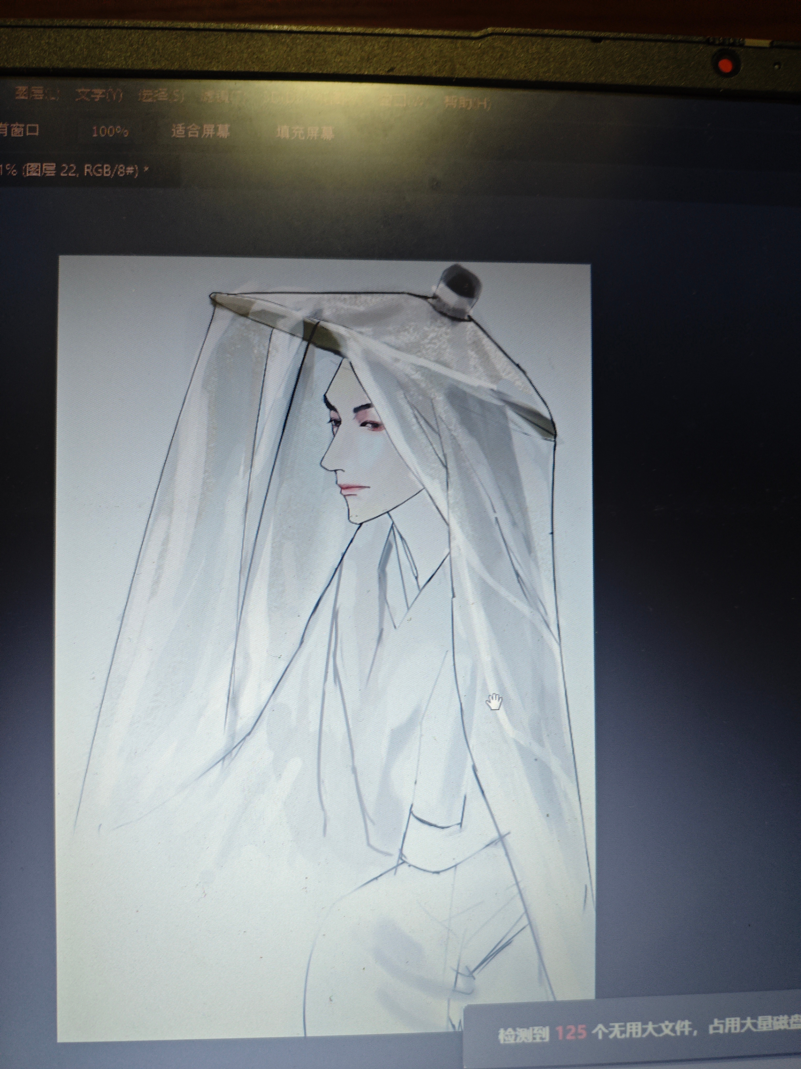 其实不导原图拍的罗云熙绘画半成品也挺好看的