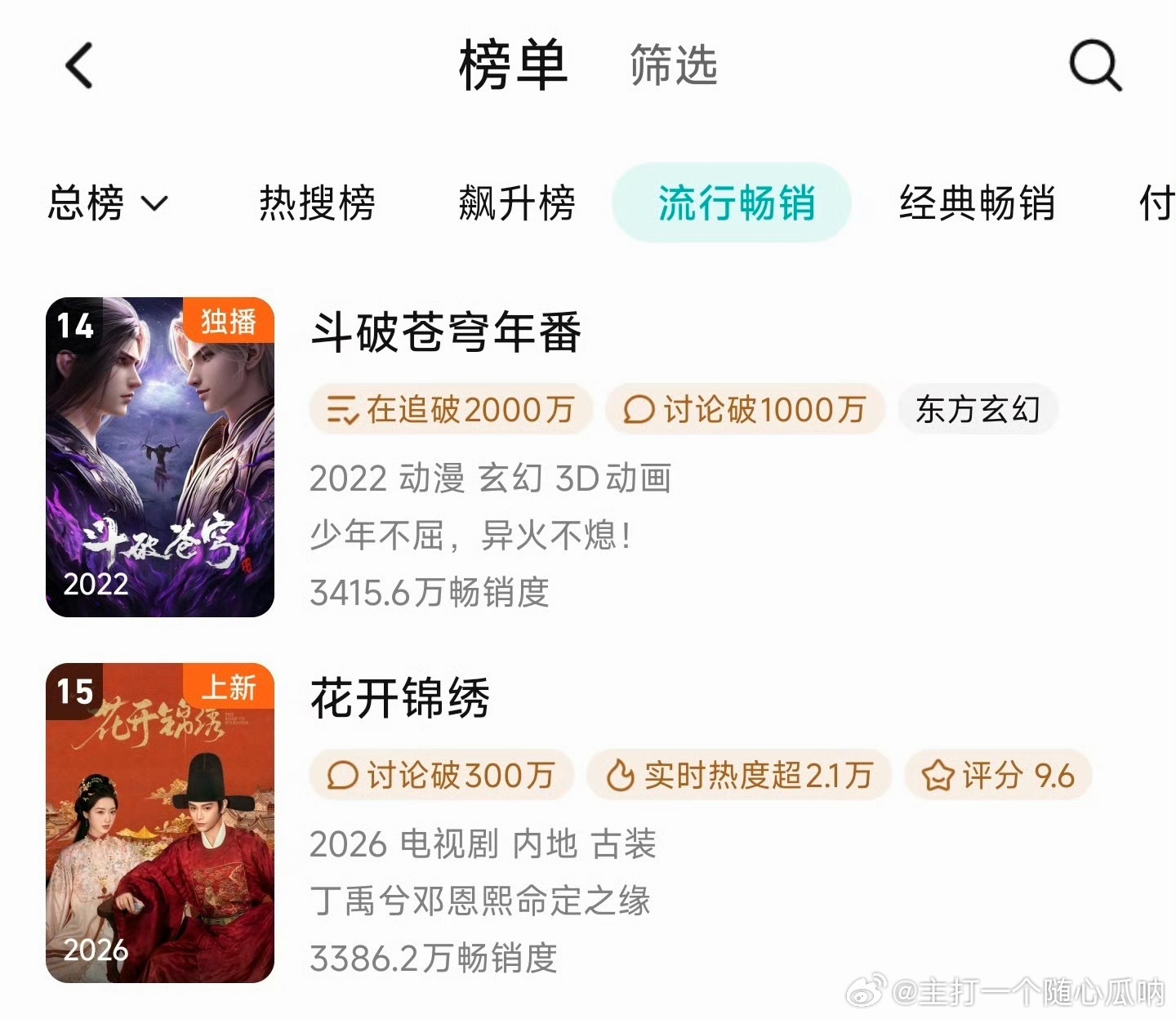 丁禹兮花开锦绣开播首日也来到了周榜拉新15丁禹兮新剧有股红楼梦味丁禹兮