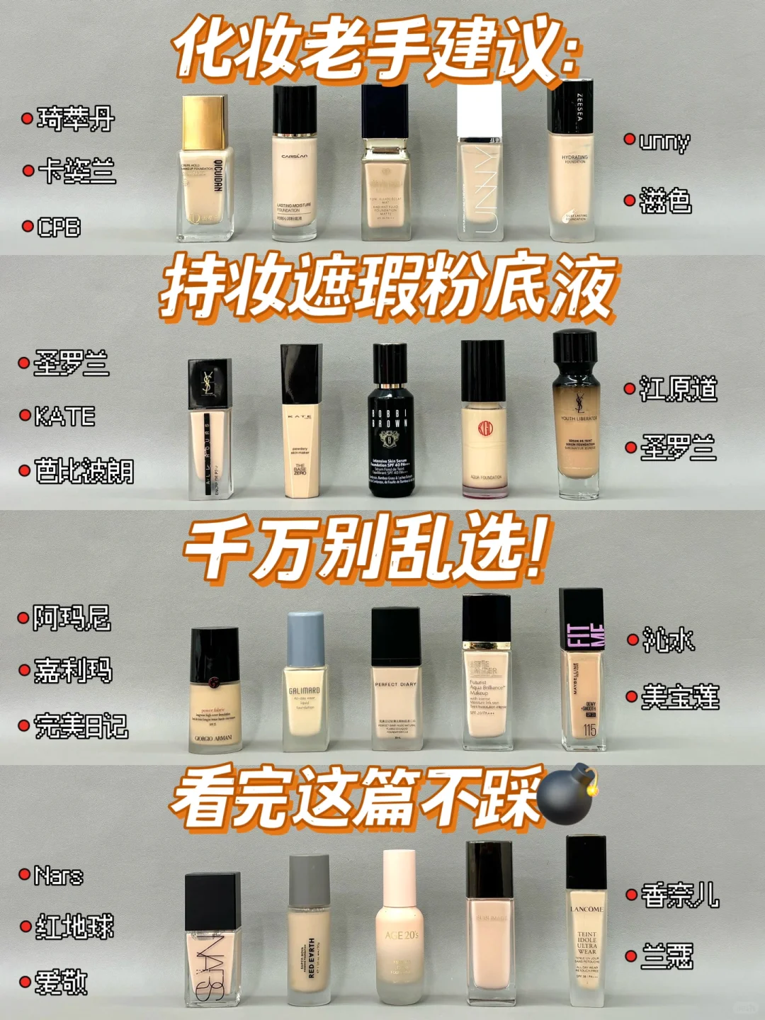 化妆老手建议！新品持妆遮瑕粉底液别乱选