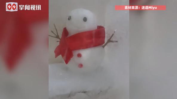 “人怎么能这么聪明！”近日，辽宁沈阳，一男子为了保存住冬天堆得雪人，突发奇想把它