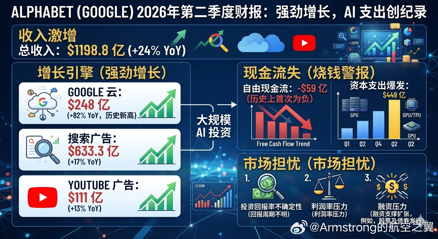 谷歌财报 Alphabet 2026年第二季度强劲的财报数据被其历史上首次出现的