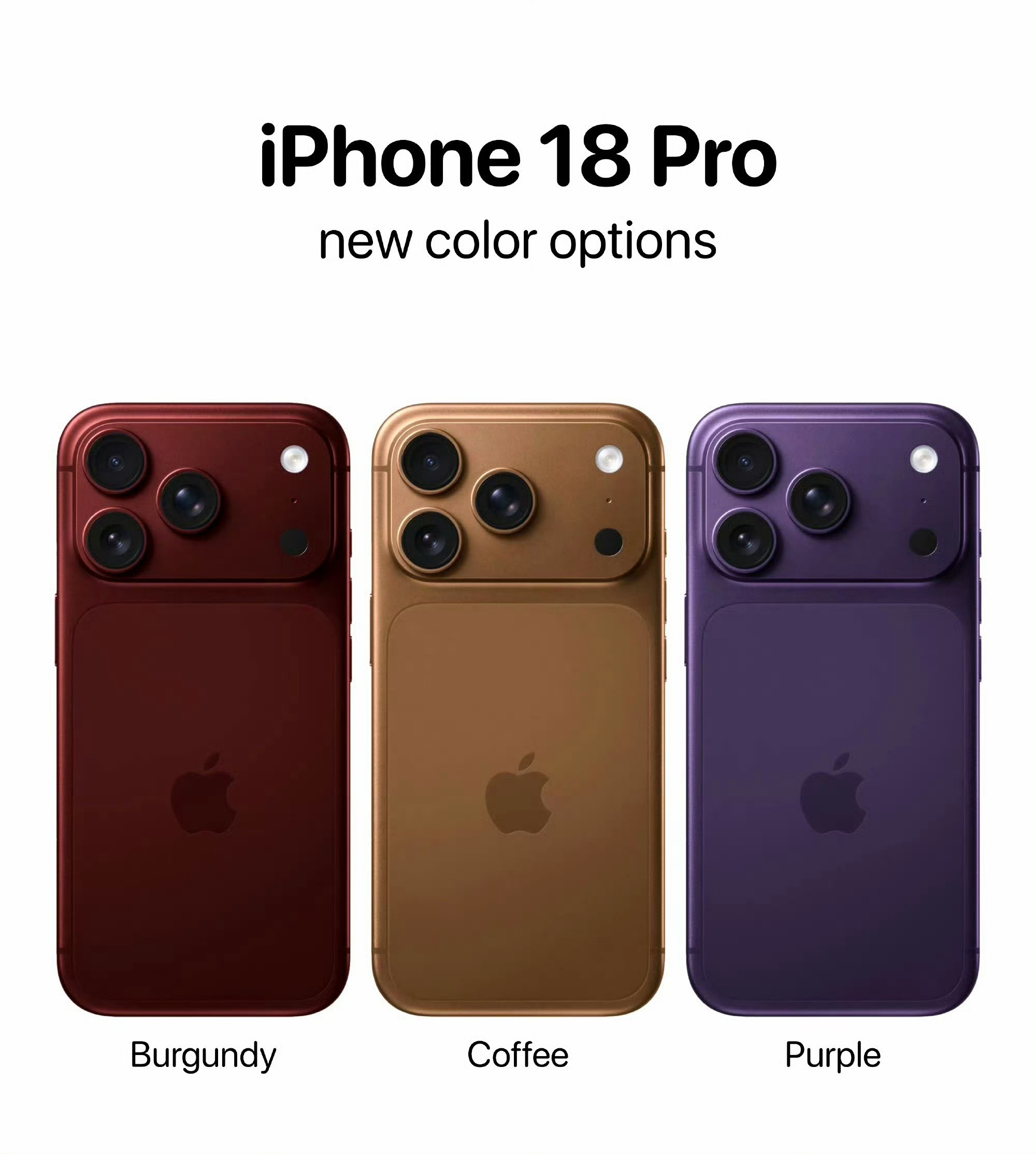 iPhone18Pro配色前瞻，科技以换壳为本，据说18Pro系列会提供灰、银、