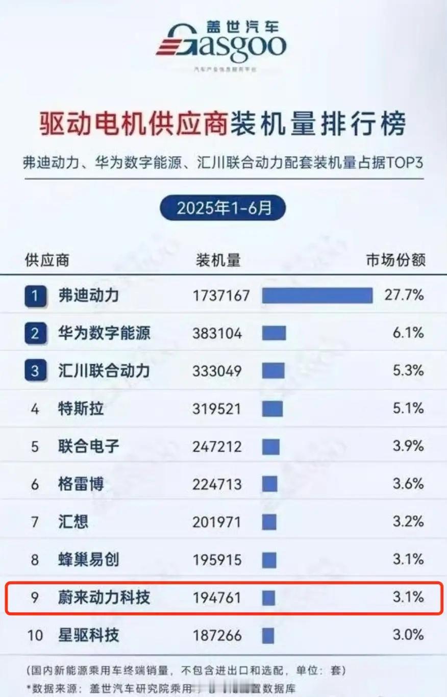 电机的装机量某种意义上也能看出谁是自研，谁是字研谁在坚定的走纯电路线新能源大牛说