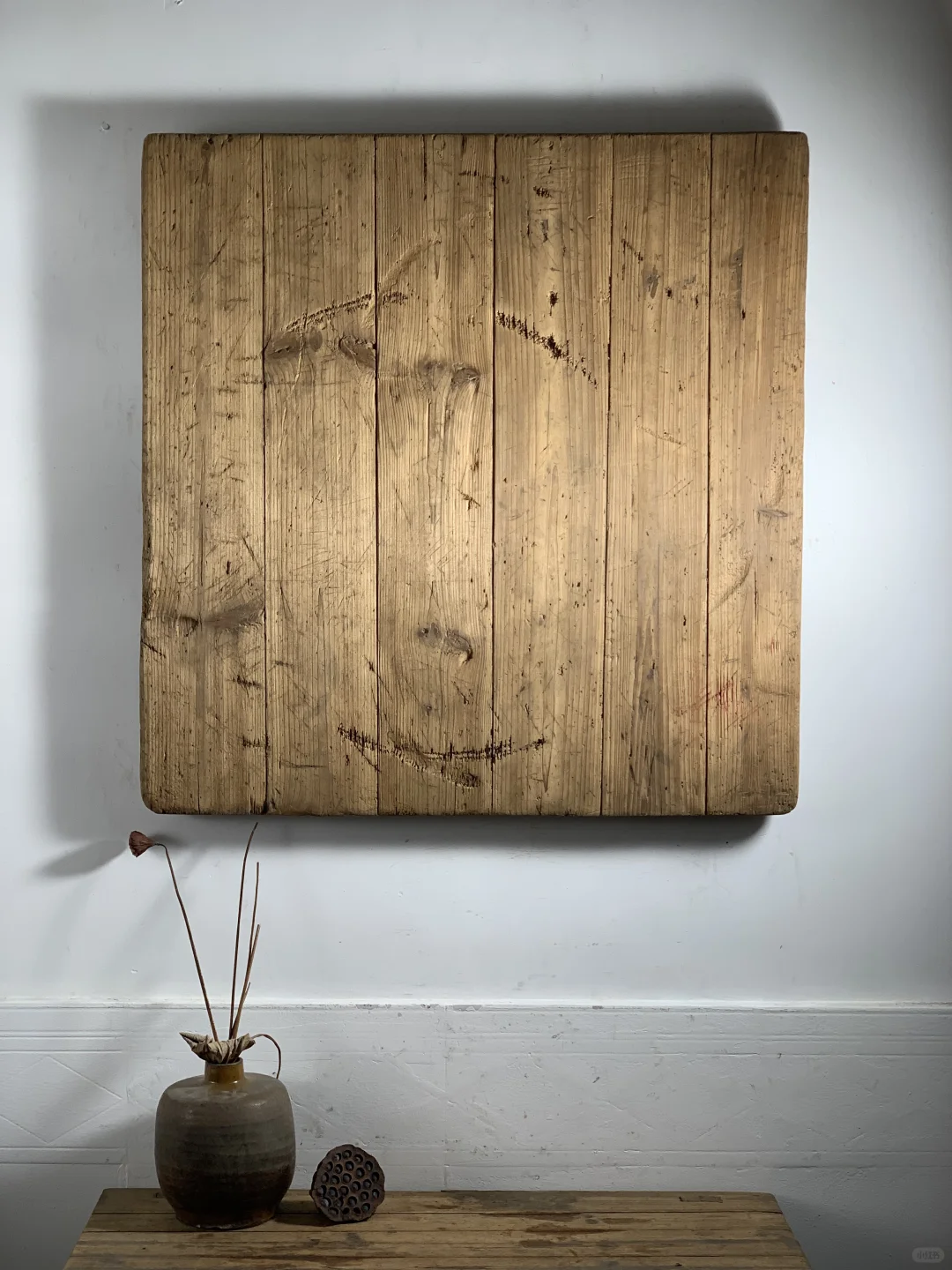 风化桌面，纹理干净包浆佳；美食摄影造景道具