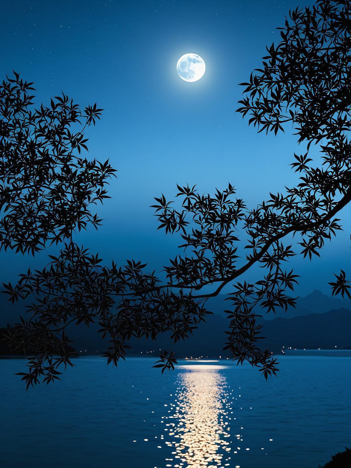 赏析：这幅对联的下联“风声寂寞唤归心”与上联“月色朦胧照孤影”相映成趣。下联以风