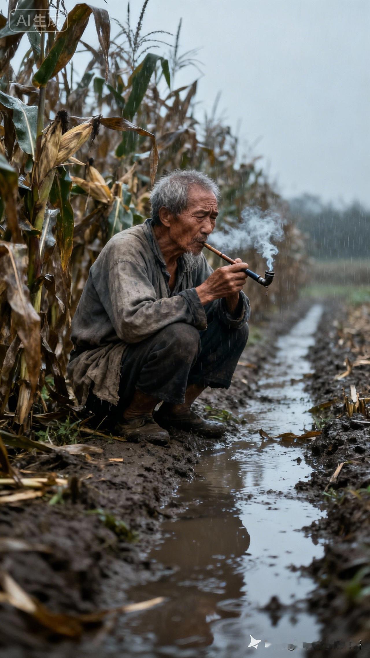 我蹲在田埂上，手指捻着土坷垃，像捏着命根子。远处传来推土机的轰鸣，震得地里的蚯蚓