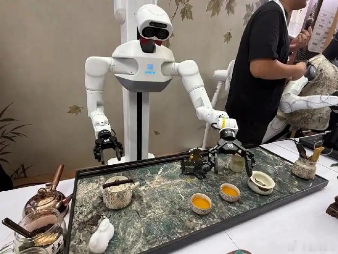 机器人干活越来越熟练了【直击WAIC：机器人“干活”，智能体“用脑”，AI加速迈