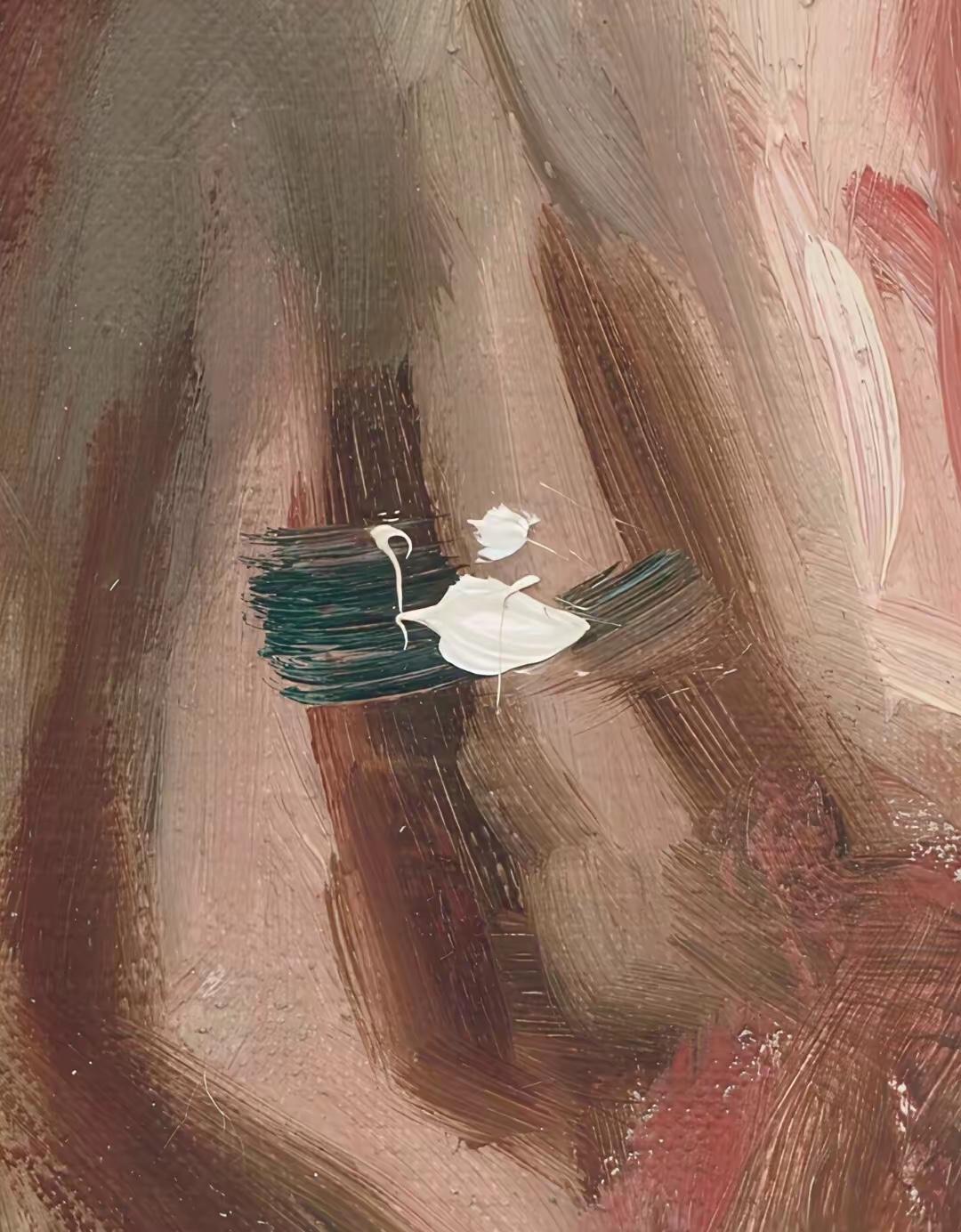 画家的天赋不在极致的追求！
这幅油画是西方早期的油画，仔细看，画家用极简的手法就