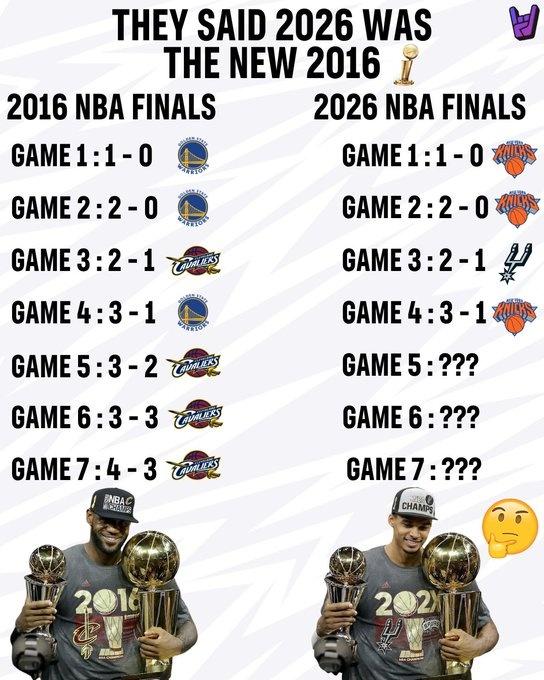 同样是1-3落后，文班亚马能像詹姆斯一样带领马刺逆转夺冠吗？

2016年NBA