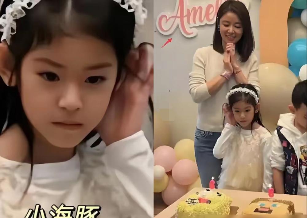 小海豚上红毯了，不是走秀，是被爸妈当成人来对待。
林心如带她亮相自己监制的剧首映