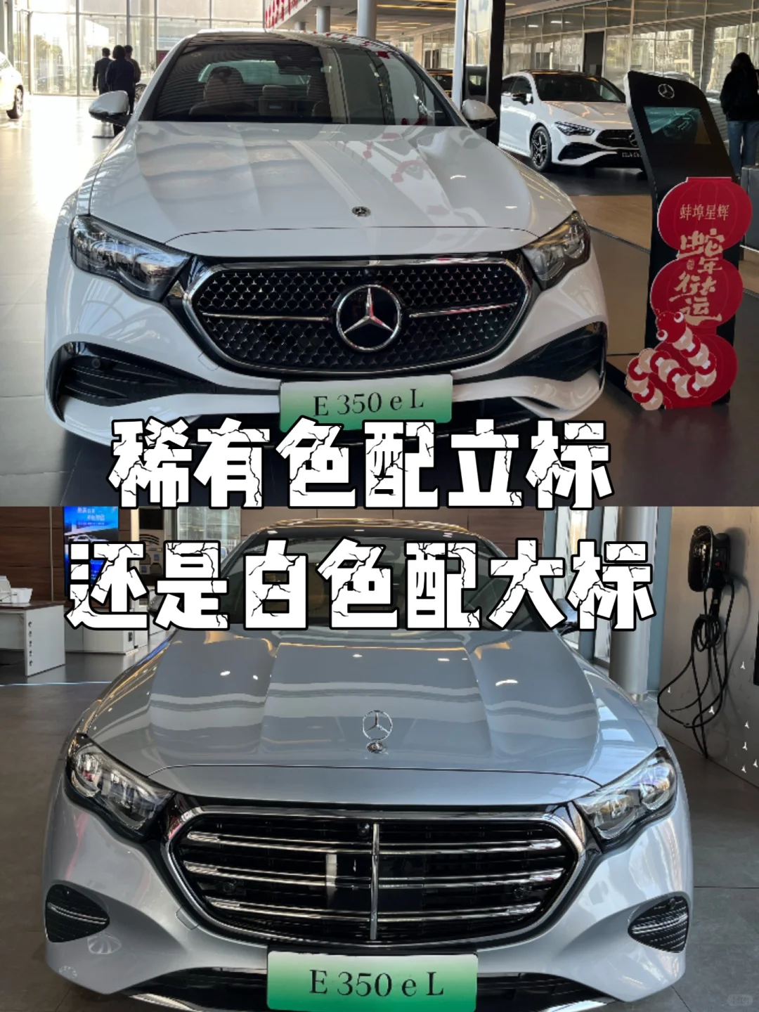 【银色立标 vs 白色大标】奔驰E350eL