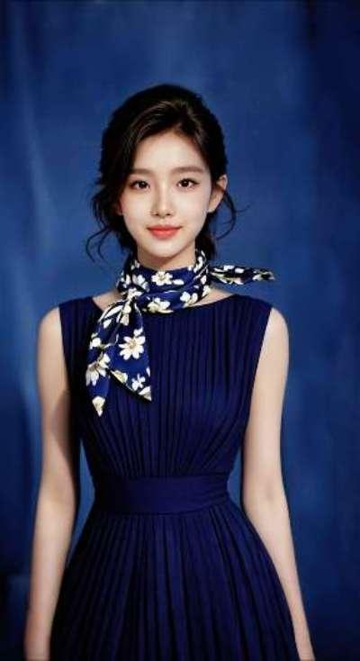 AI扩图 AI蓝调佳人