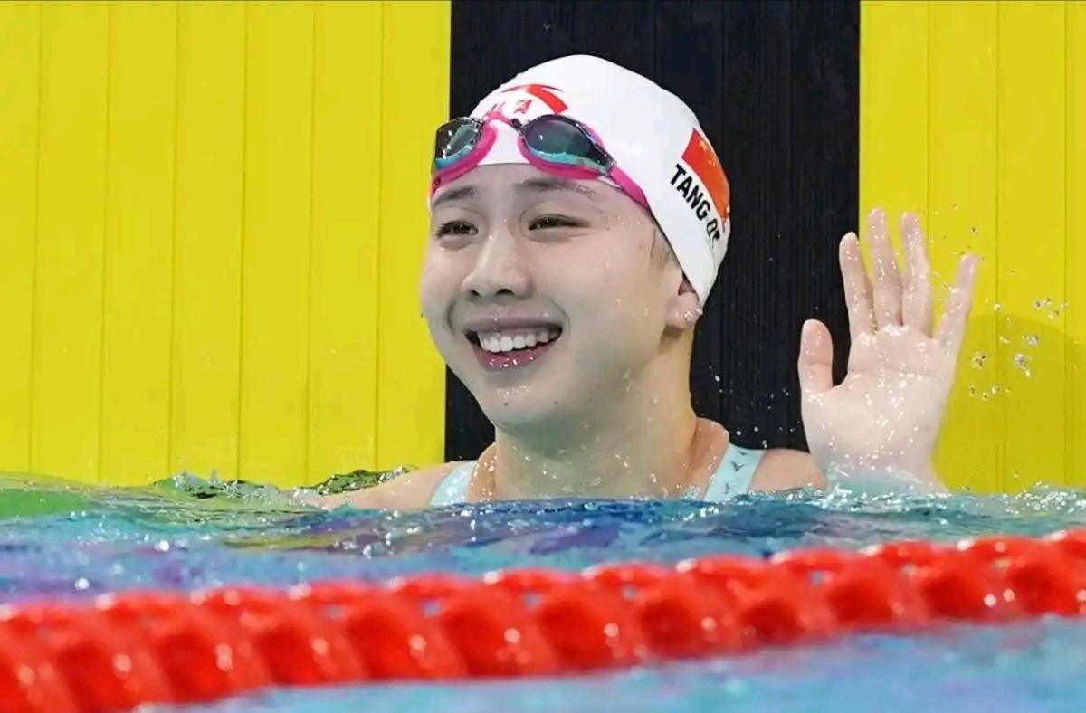 祝贺！唐钱婷一天两破亚洲纪录

今天，在深圳进行的2026中国游泳公开赛上，22