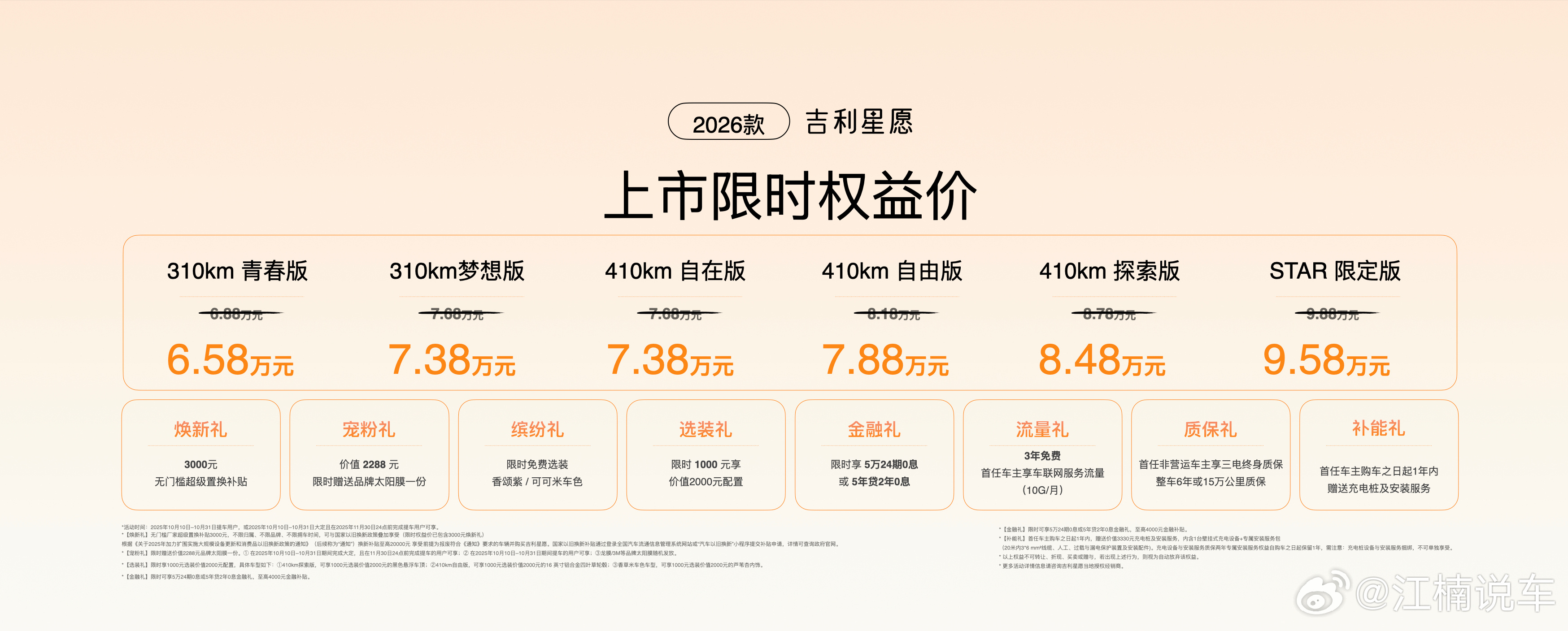 2026款吉利星愿6.58万元起2025吉利汽车用户大会暨2026款吉利星愿上市