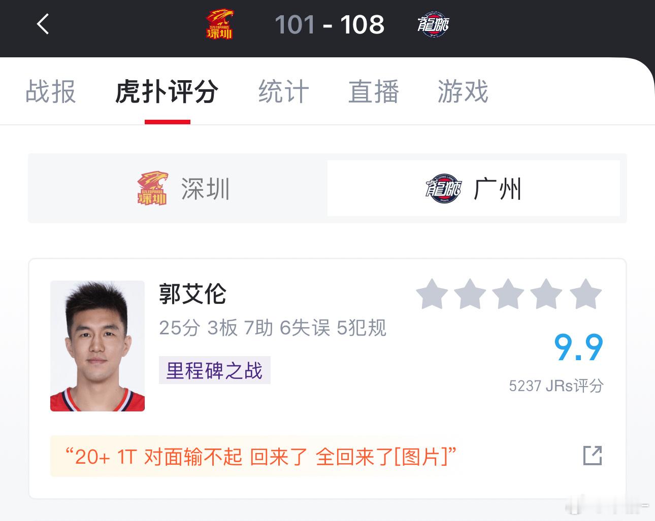 #郭艾伦CBA生涯第500场##还是那个熟悉的郭艾伦#CBA生涯第500场，郭艾