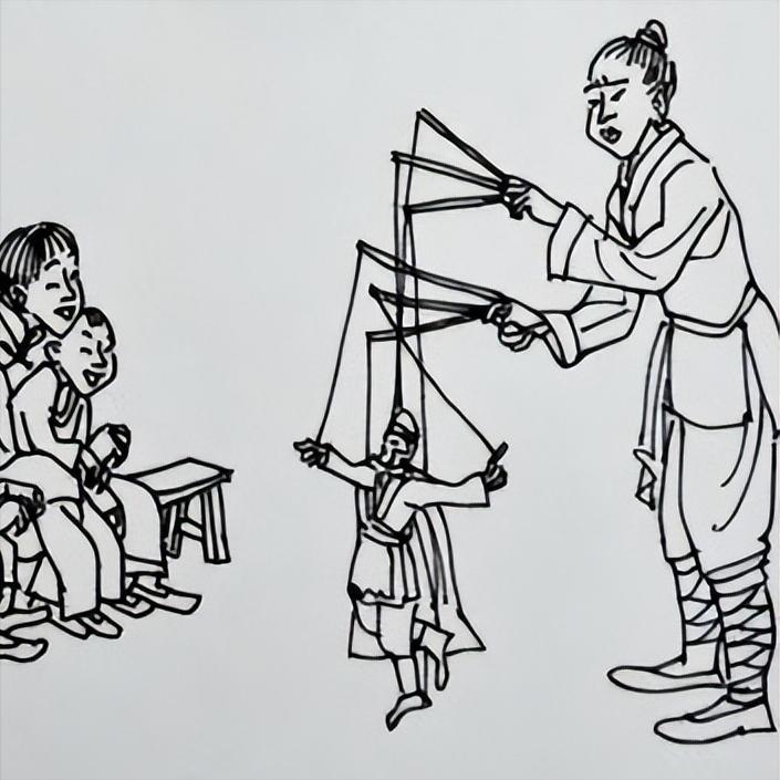 明朝，一寡妇看木偶戏，用银子打赏了艺人，艺人回赠她一只木偶。夜里，木偶变成英俊书