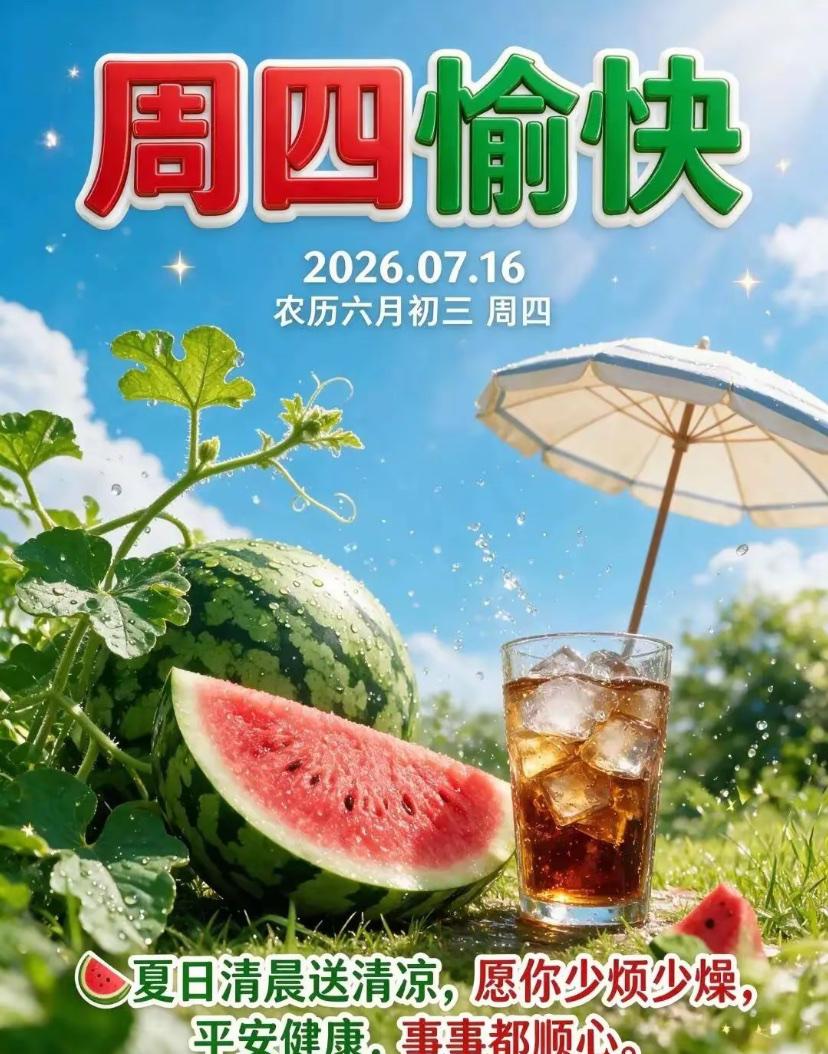 🌺2026./7月16日，怀一颗静心，安然度伏夏🌺

 [心]
溽暑连天热气