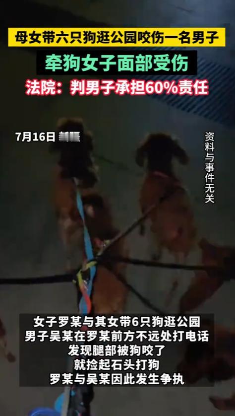 太离谱！乌鲁木齐，男子在公园打电话，突然被一群没拴绳的狗咬伤，他情急之下捡石头打