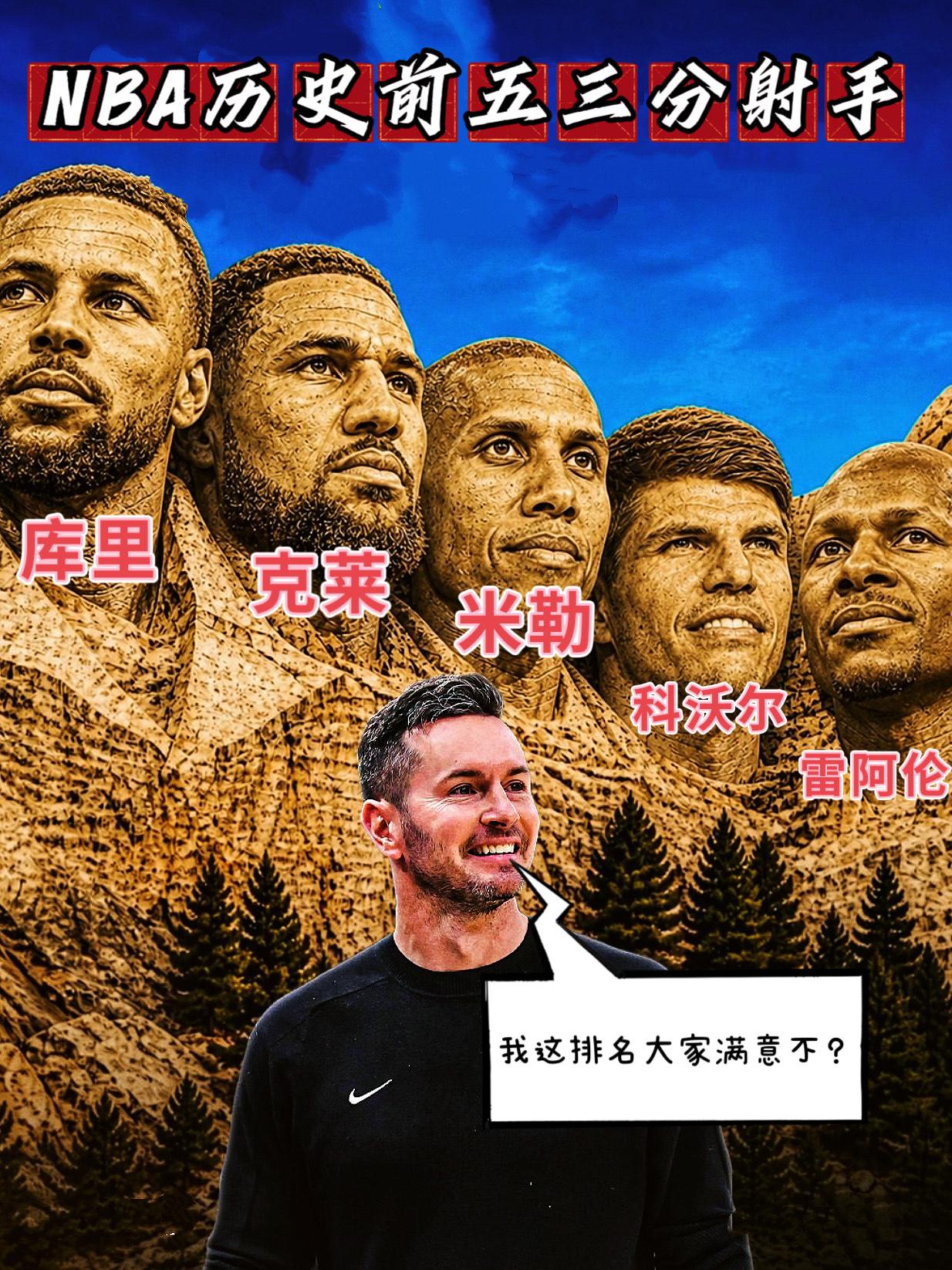 雷迪克评历史最佳三分射手！库里高居榜首！
近日，湖人主教练雷迪克在一档访谈类节目