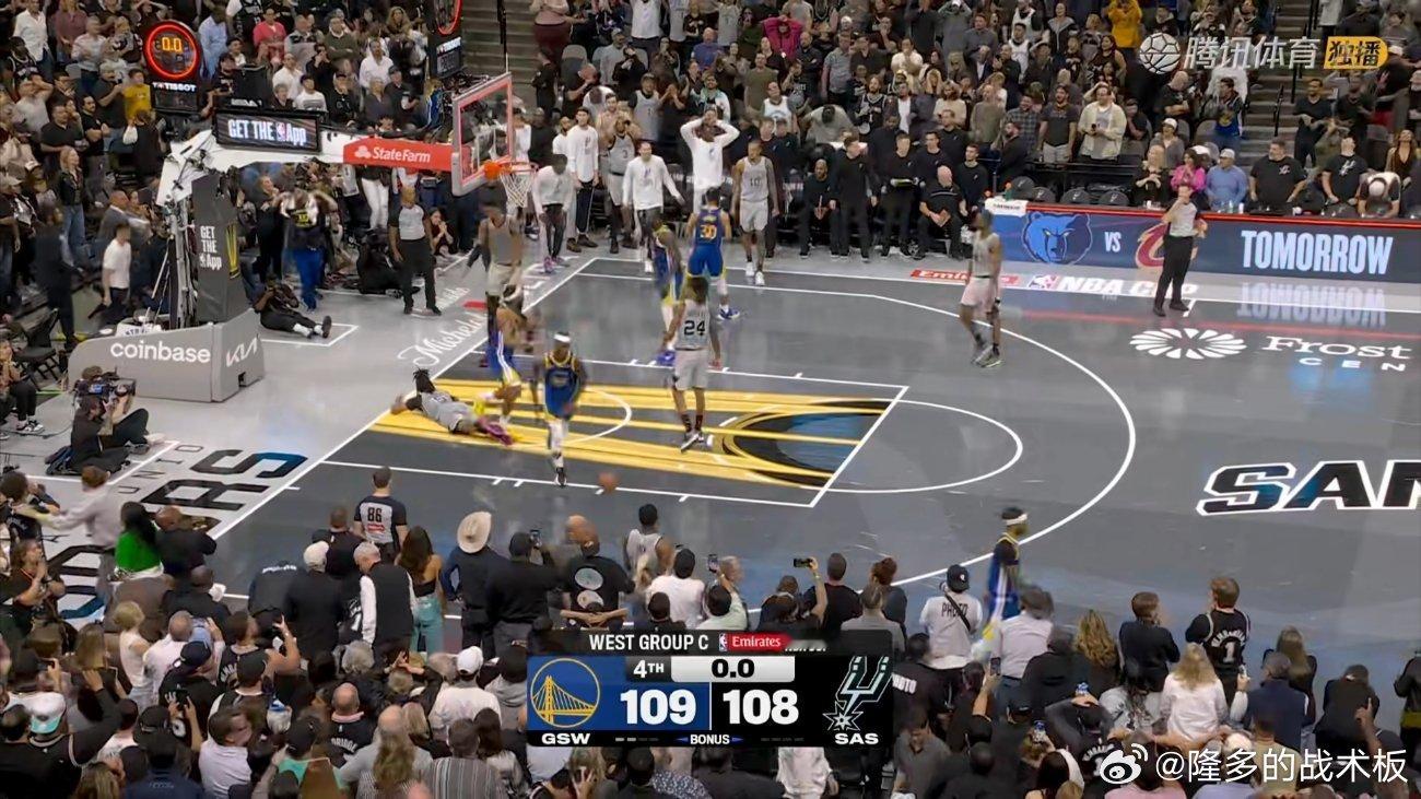 福克斯绝杀不中！马刺108-109主场被勇士双杀，排名被火箭、湖人反超！库里49