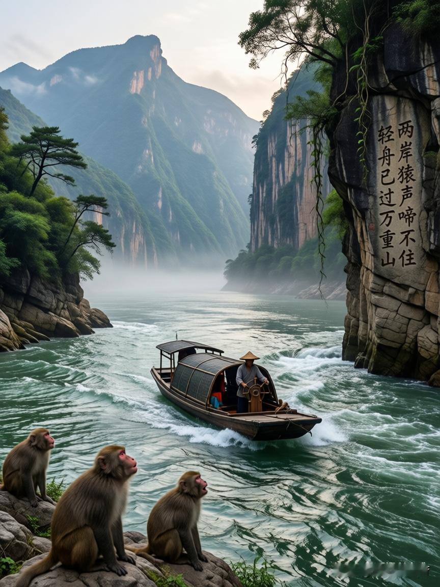 两岸猿声啼不住，轻舟已过万重山