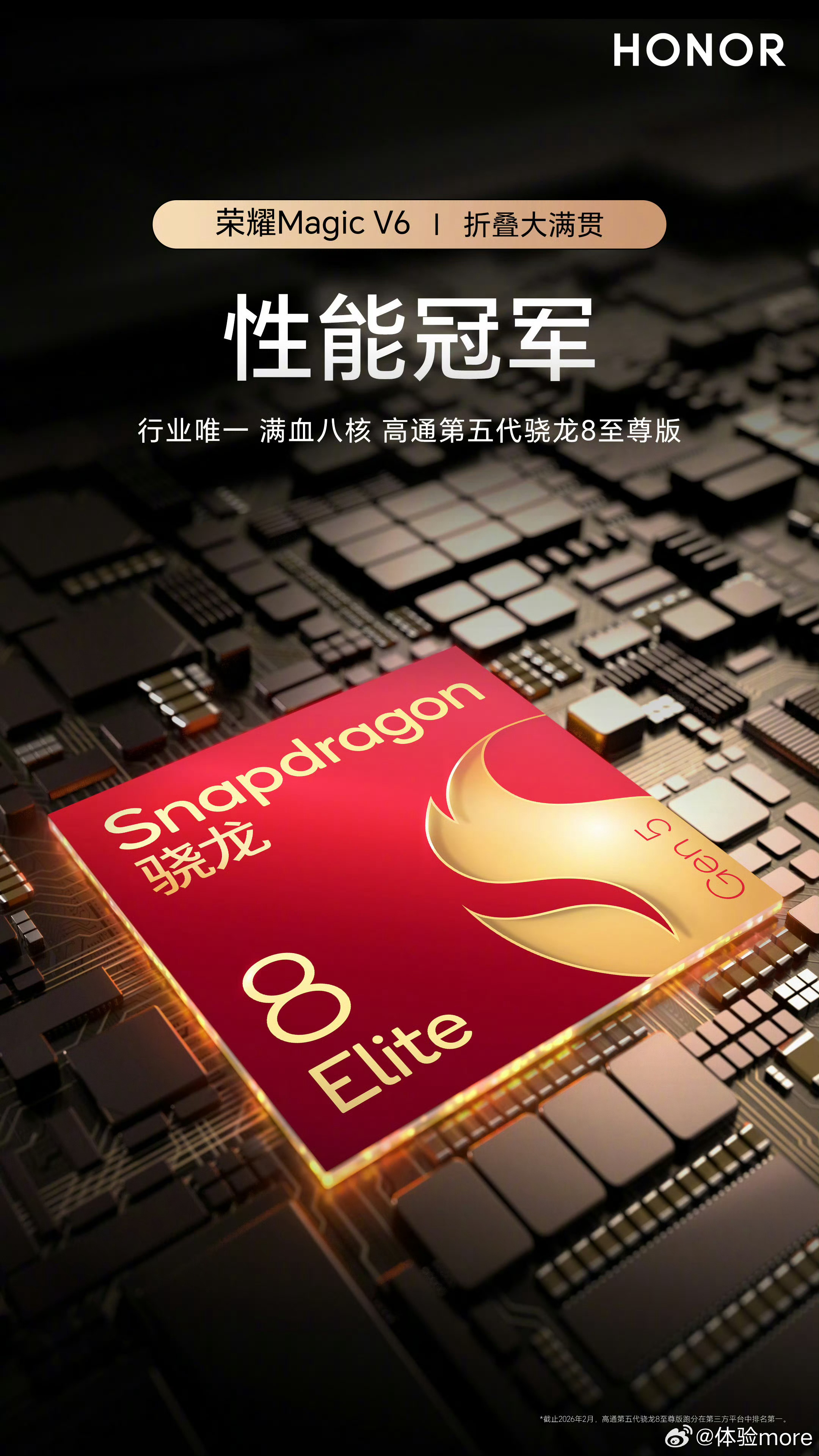 荣耀Magic V6行业唯一满血八核，确实三星Galaxy Z Fold 8还有