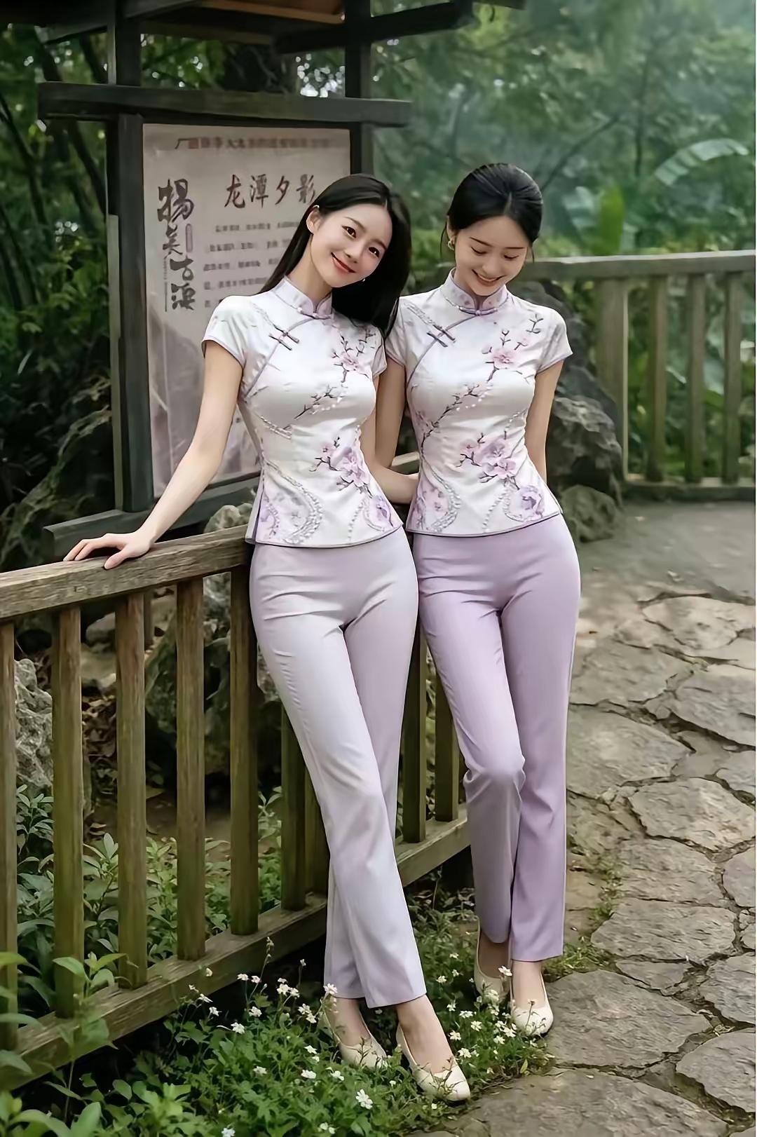广西南宁市的扬美古镇 。
图片里的标识牌清晰写着“扬美古镇”“龙潭夕影”，龙潭夕